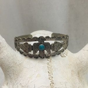 Vintage thunderbird turquoise cuff